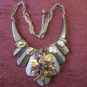 Custom necklace from vintage parts original Claudia Myers Designs shades/purple